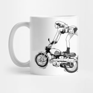 ladies motorcylist Mug